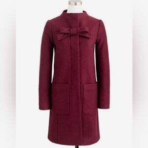 J.Crew Collection Burgundy Wool Cashmere Coat